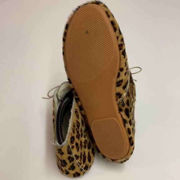ANNIEL Calf-Hair Leopard Soft Icon moccasin Booties A16 - Picture 8 of 11